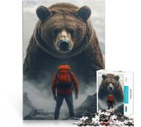 Puzzle 1000 pièces pour Adultes Rencontre avec l'ours Défi Difficile pour soulager Le Stress Anniversaire et Cadeaux Uniques 52x38cm