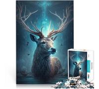 Puzzle 1000 pièces pour Adultes Renne Animal Fait de Papier,pour Les 14 Ans et Plus Œuvre d'art Jeu de Noël Cadeaux pour Femmes。Taille:26x38cm/10.24x14.96pouce