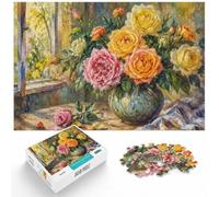 Puzzle 1000 pièces pour Adultes, Renoir Les Roses Au Rideua