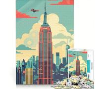 Puzzle 1000 pièces pour Adultes, représentant la Skyline de l'empire State Building, Jeu Familial, Difficile et Stimulant, Cadeau d'anniversaire Original 50x75cm