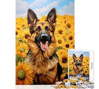Puzzle 1000 pièces pour Adultes représentant Un Berger Allemand idéal pour la décoration intérieure Cadeau Amusant et éducatif pour Un Anniversaire ou Noël Dimensions 38x52cm