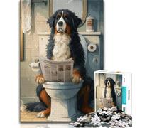 Puzzle 1000 pièces pour Adultes représentant Un Bouvier Bernois dans Les Toilettes pour stimuler Le Cerveau Jouets addictifs pour cultiver la Patience 50x75cm