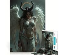 Puzzle 1000 pièces pour Adultes représentant Un Portrait Hybride d'ange et de démon Jeu de mémoire et de Concentration Ajustement Parfait,Format Compact,idéal pour des Moments de Jeu en Famille