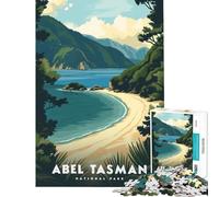 Puzzle 1000 pièces pour Adultes représentant Une Affiche du Parc National ABEL Tasman Jeu Relaxant et éducatif idéal comme Cadeau pour Les Femmes (38x26cm)