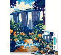 Puzzle 1000 pièces pour Adultes, Reproduction de la Skyline de Singapour, Jeu de logique et d'adresse, découpe précise, pièce de Collection 38x52cm
