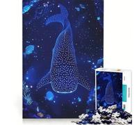 Puzzle 1000 pièces pour Adultes Requin-Baleine dans Un océan Profond étoilé Jeu Impossible Défi Difficile Renforce l'amour Entre Les Couples 38x26cm