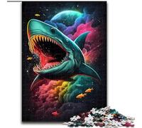 Puzzle 1000 pièces pour Adultes Requin en Bois, idée Cadeau déco Maison DIY 50x75cm Activité Adulte et Famille, Cadeau déco Maison DIY