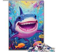 Puzzle 1000 pièces pour Adultes : Requin Mignon, Puzzle Impossible pour Adultes, Taille 50x75cm. Un Casse-tête Stimulant pour Les Adolescents, Une soirée de Jeux en Famille Amusante.