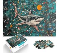Puzzle 1000 pièces pour Adultes Requin Original dans l'océan Jeu Familial Anti-Stress Défi Difficile Bon Cadeau 75x50cm