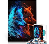 Puzzle 1000 pièces pour Adultes Résumé du Loup Mystique Jouet éducatif d'apprentissage Décoration d'intérieur et Cadeaux Uniques 52x38cm