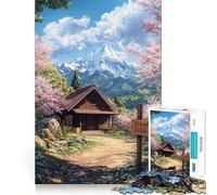 Puzzle 1000 pièces pour Adultes Retraite des cerisiers en Fleurs Jeu d'assemblage précis,Jouet de développement cognitif,Moment de détente,Cadeau de Loisirs Festif (50x75cm)