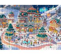Puzzle 1000 Pièces pour Adultes, rêve petite ville Puzzle Bois Difficile et Coloré, Grand Casse-Tête 75 x 50 cm, Jeu Anti-Stress avec Poster, Décor Murale Maison, Cadeau Anniversaire pour Femme w0-599