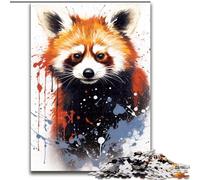 Puzzle 1000 pièces pour Adultes Rhinocéros coloré en Bois, pour Noël et Le Nouvel an, Cadeau de Vacances 50x75cm pour Un Jeu interactif en Famille