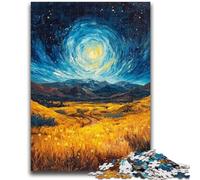 Puzzle 1000 pièces pour Adultes Rizières sous Le Ciel Nocturne Jouets éducatifs Jeux familiaux Améliorer l'amour Entre Les Couples 26x38cm