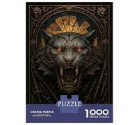 Puzzle 1000 Pièces pour Adultes Roaring Tiger - Gothic Metal Fantasy Beast Puzzles pour Adultes, Jouets Anti-Stress, Découpe De Précision, Cadeaux pour Les Amis Et La Famille 70x50cm/1000pcs