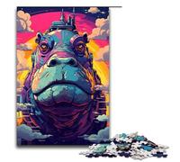 Puzzle 1000 pièces pour Adultes Robot Hippo par SplattersLots de Puzzle épais et coloré pour Jeu éducatif défi Jouet Illustration Cadeau 75 x 50 cm