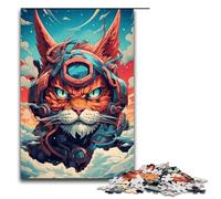 Puzzle 1000 pièces pour Adultes Robot Lynx par SplattersLots de Nuages épais et colorés Décoration Murale Convient pour la décoration de Bureau 75x50cm