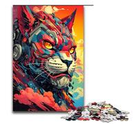 Puzzle 1000 pièces pour Adultes Robot Lynx par SplattersLots de Nuages épais et colorés Puzzle pour Jeu éducatif Défi Jouet Illustration Cadeau 75x50cm