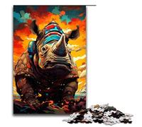 Puzzle 1000 pièces pour Adultes Robot Rhinocéros par SplattersLots of Thick Puzzle coloré Amusant en Famille avec Affiche Assortie et Feuille de Questions réponses 1000 pièces