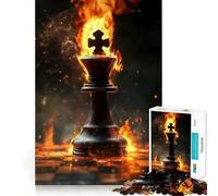 Puzzle 1000 pièces pour Adultes,Roi d'échecs en feu,découpe Nette,Jeu de Concentration,Cadeau,Jeu pour Passer Le Temps,scène de Noël (50x75cm)