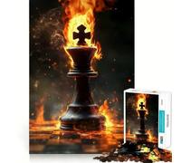 Puzzle 1000 pièces pour Adultes Roi d'échecs en feu Jeu d'articulation Fin et Amusant pour se détendre et Passer Un Bon Moment,Parfait pour Noël (38x52cm)