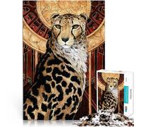 Puzzle 1000 pièces pour Adultes Roi guépard Jouets éducatifs et d'apprentissage Jeux familiaux Une œuvre d'art 38x26cm