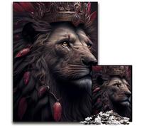 Puzzle 1000 pièces pour Adultes, Roi Lion Noir ou Rouge, en Carton, Jeu de réflexion pour Adolescents et Interaction familiale, 26x38cm