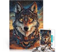 Puzzle 1000 pièces pour Adultes Roi Loup Sacré Difficile à réaliser mais Amusant et Humoristique Idées Cadeaux 75x50cm