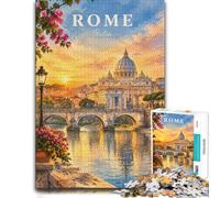 Puzzle 1000 pièces pour Adultes, Rome Cityscape with St. Peters Basilica | Pour faire une vraie pause loin des écrans : ce puzzle adulte 1000 pièces associe concentration et détente.