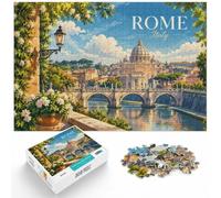 Puzzle 1000 pièces pour Adultes, Rome Cityscape with St. Peter's Basilica | Pour les longues séances de puzzle : ce puzzle pour adultes avec 1000 pièces offre une pause loin des écrans.
