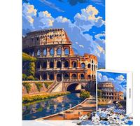 Puzzle 1000 pièces pour Adultes Rome Italie Colisée Jeu éducatif Idée Cadeau et Jeu Familial pour Un Anniversaire ou Noël Dimensions 38x26cm