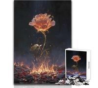 Puzzle 1000 pièces pour Adultes Rose Ardente - Jeu éducatif - Décoration intérieure - Cadeau d'anniversaire - Dimensions:50x75cm
