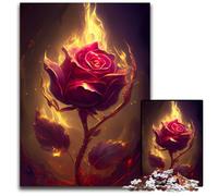 Puzzle 1000 pièces pour Adultes, Rose brûlante, en Bois, Cadeau pour Hommes et Femmes, pour Tous Les Jours et Occasions spéciales, 50x75cm/19,68x29,52 Pouces