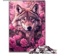 Puzzle 1000 pièces pour Adultes Rose Wolf Puzzle 1000 pièces Interaction familiale et Cadeau Amusant, Design Abstrait Vibrant (Taille 50x75cm)