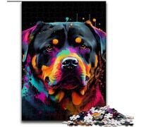 Puzzle 1000 pièces pour Adultes Rottweiler coloré en Bois, pour Adolescents à partir de 14 Ans, décoration d'intérieur 50x75cm pour Anniversaires, fêtes et Occasions spéciales