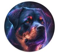 Puzzle 1000 pièces pour Adultes Rottweiler coloré Puzzle Rond 1000 pièces Idéal pour s'amuser en Famille, se détendre et Offrir des Cadeaux de Vacances 67,5 x 67,5 cm