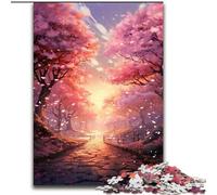 Puzzle 1000 pièces pour Adultes, Route des cerisiers en Fleurs, Jeu Familial interactif, décoration d'intérieur à Faire soi-même, Cadeau Casse-tête (Taille : 26x38cm)