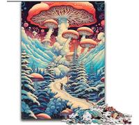 Puzzle 1000 pièces pour Adultes, Route des Champignons d'hiver, Casse-tête éducatif, décoration Artistique pour la Maison et Le Bureau, 14 Ans et Plus (Taille : 26x38cm)