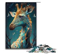 Puzzle 1000 pièces pour Adultes Royaume enchanté Girafe Décoration Murale Cadeaux d'anniversaire et de Noël Uniques 75x50cm