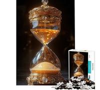 Puzzle 1000 pièces pour Adultes sablier doré orné Jouet addictif pour cultiver la Patience Jeu éducatif activités familiales Cadeau Artistique (Taille 38x26cm)