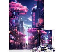 Puzzle 1000 pièces pour Adultes Sakura Street, Jouet éducatif, Cadeau d'anniversaire, Jeu Manuel, idéal pour la décoration de Bureau (Taille 38x52cm)