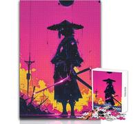 Puzzle 1000 pièces pour Adultes - Samouraï Cyberpunk avec Katana Lumineux - Un Passe-Temps paisible et satisfaisant - Assemblage Parfait - Découpe de précision - Dimensions:50x75cm