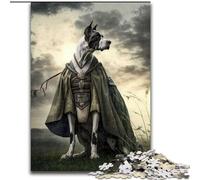 Puzzle 1000 pièces pour Adultes Samouraï Dogue Allemand en Bois, pour Noël et Le Nouvel an, Cadeau de Vacances 50x75cm pour Jeu interactif en Famille
