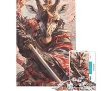 Puzzle 1000 pièces pour Adultes Samouraï Girafe Activités Amusantes à la Maison Jeu Anti-Stress et Casse-tête pour Les 14 Ans et Plus (50x75cm)
