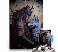 Puzzle 1000 pièces pour Adultes Samouraï Japonais et Renard Jeu Familial Anti-Stress Défi Difficile Jeu de défi Unique 75x50cm