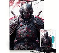 Puzzle 1000 pièces pour Adultes Samouraï Noir,Jeu de réflexion, pour se détendre et s'amuser Lors d'un Anniversaire (50x75cm)