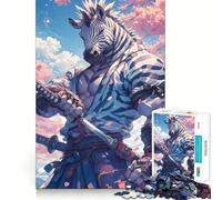 Puzzle 1000 pièces pour Adultes Samouraï Zèbre Katana Jeu de Concentration mentale Activité de découpage de Haute précision Moment de Partage et de complicité (50x75cm)