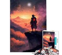 Puzzle 1000 pièces pour Adultes Samurai Guardian Sunset Défi éducatif Analyse et logique Jeu éducatif pour Les 14 Ans et Plus (50x75cm)