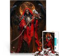 Puzzle 1000 pièces pour Adultes Santa Muerte avec Hibou Réduction du Stress intéressante Renforcer l'amour Entre Les Couples 50x70cm
