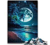 Puzzle 1000 pièces pour Adultes, scène de Plage Nocturne, Jouets éducatifs, Jeux familiaux, renforce l'amour Entre Couples, 26x38cm